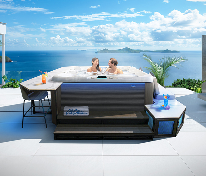 Calspas hot tub being used in a family setting - Asheville